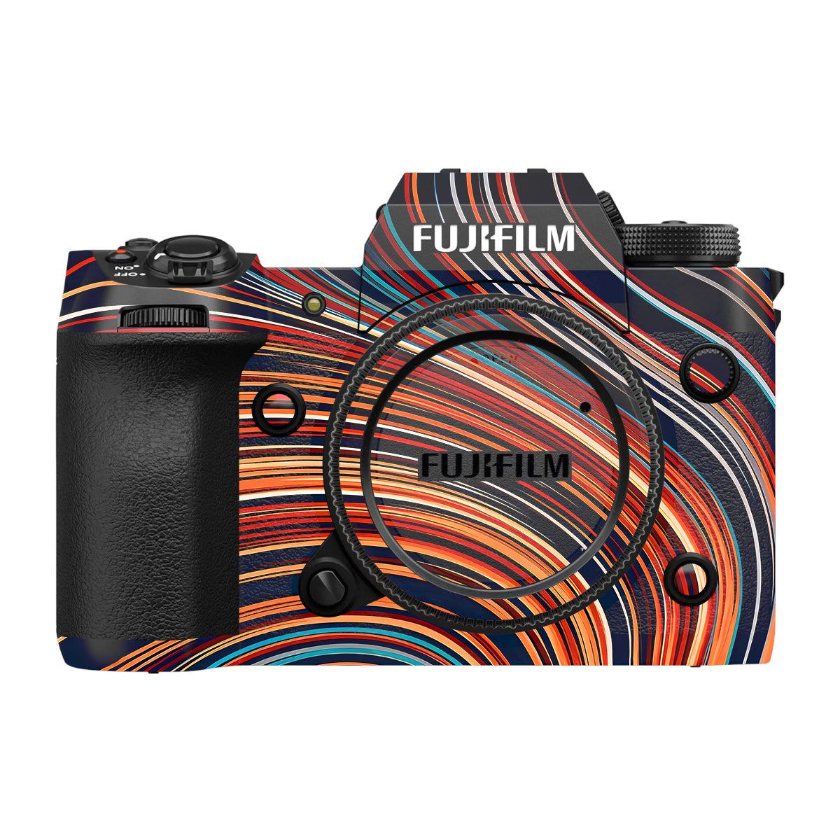 Retro Abstract Striped Swirl Fujifilm X-H2 Camera Skin