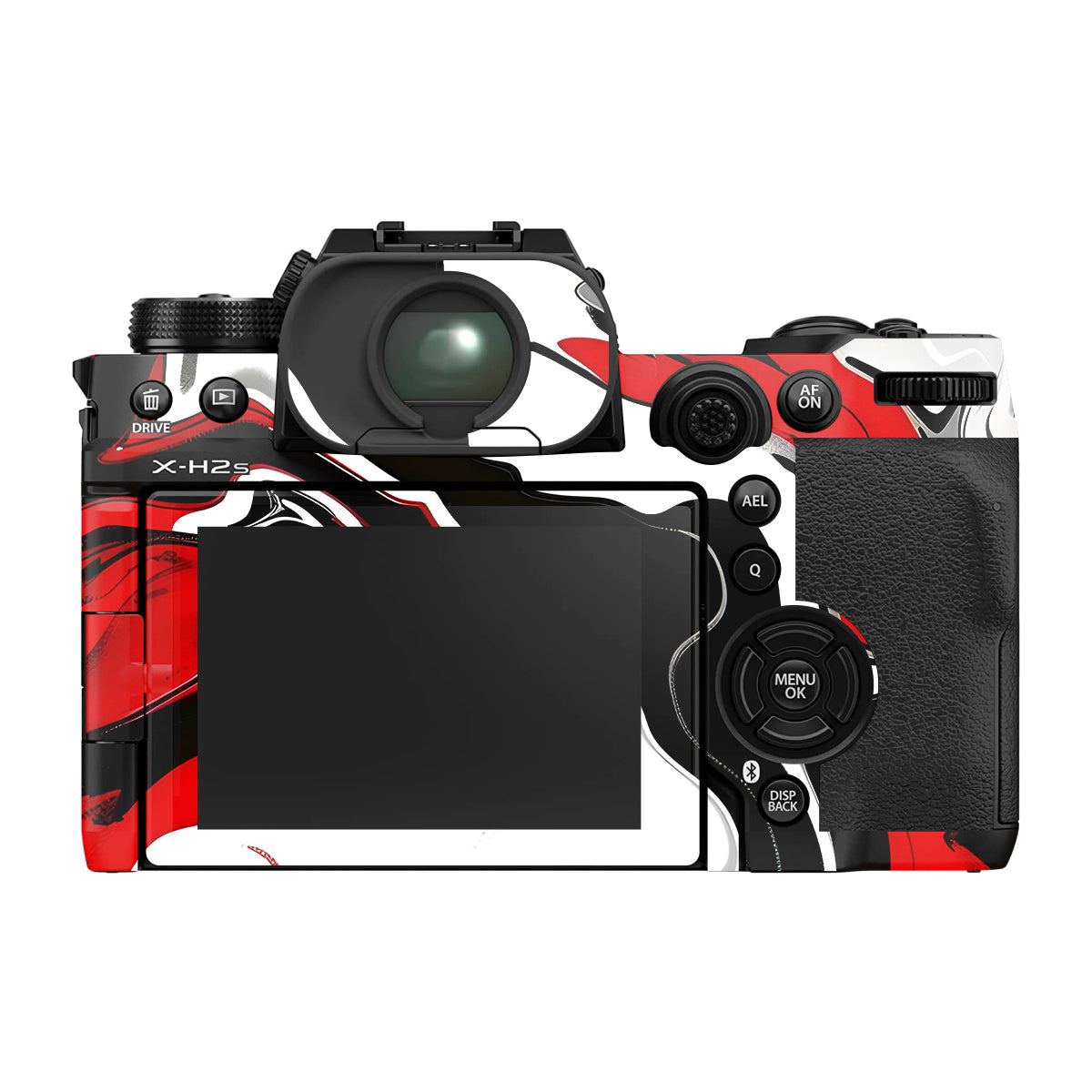 Scarlet and White Motion Fujifilm X-H2S Camera Skin