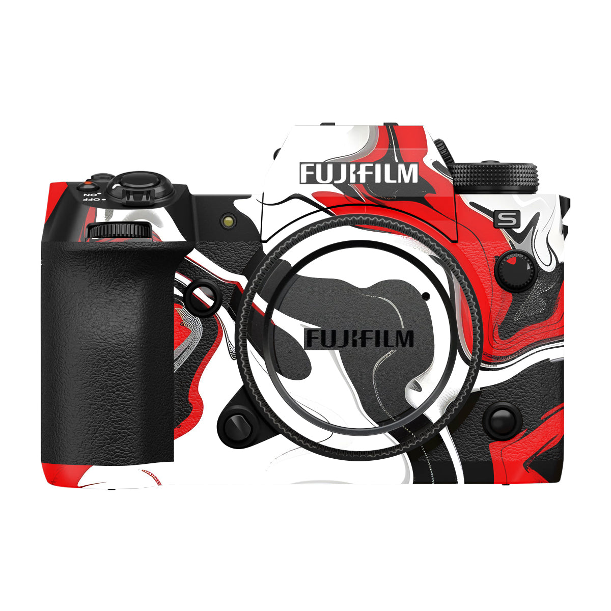 Scarlet and White Motion Fujifilm X-H2S Camera Skin