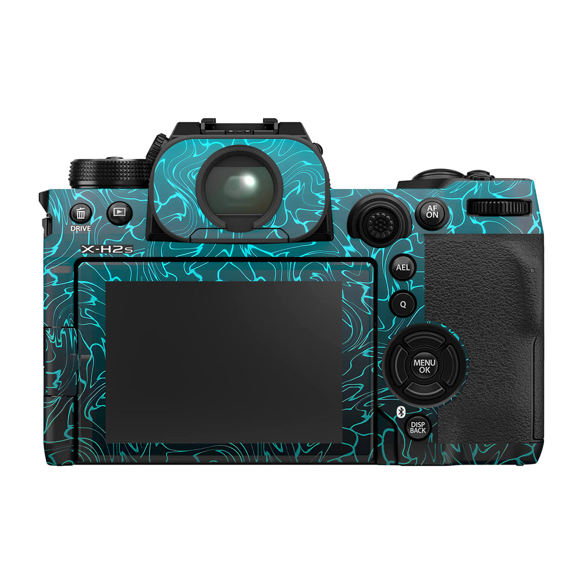 Cyan Blue to Black Gradient Fujifilm X-H2S Camera Skin