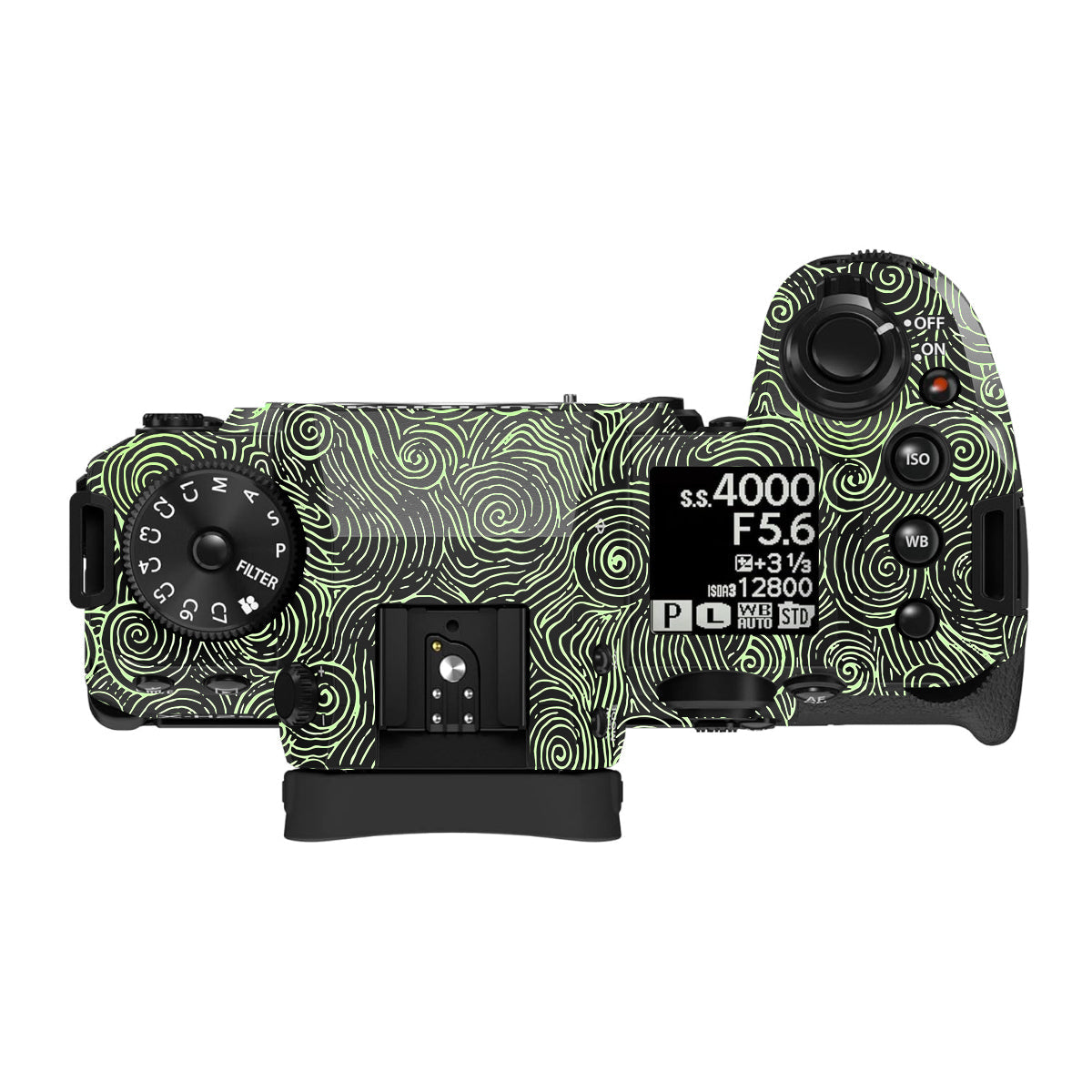 Green Spirals Fujifilm X-H2S Camera Skin