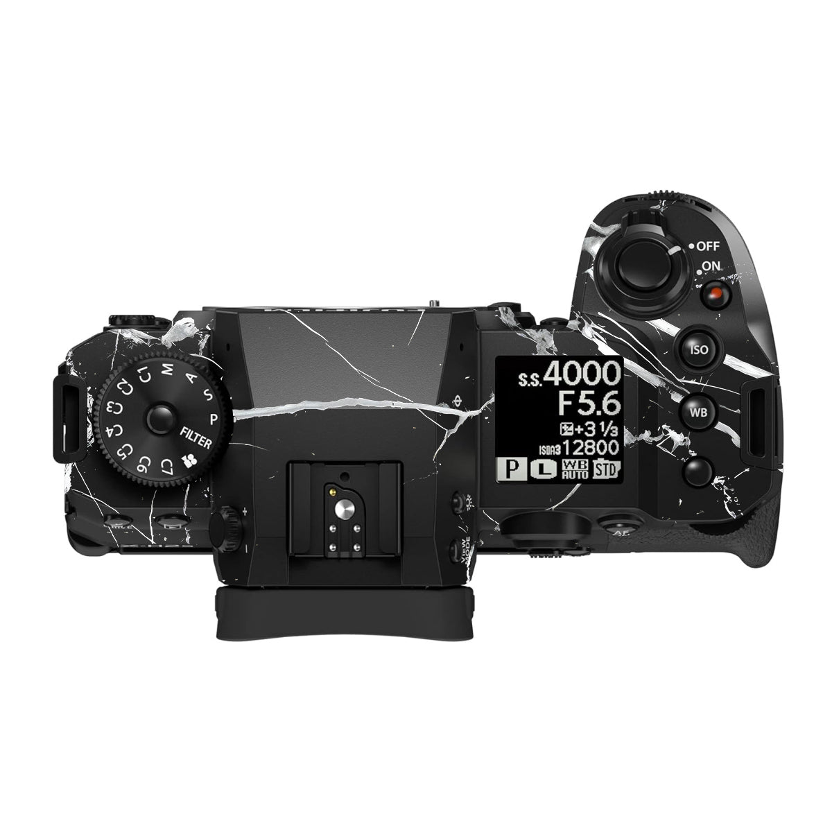 White Veins on Black Fujifilm X-H2S Camera Skin