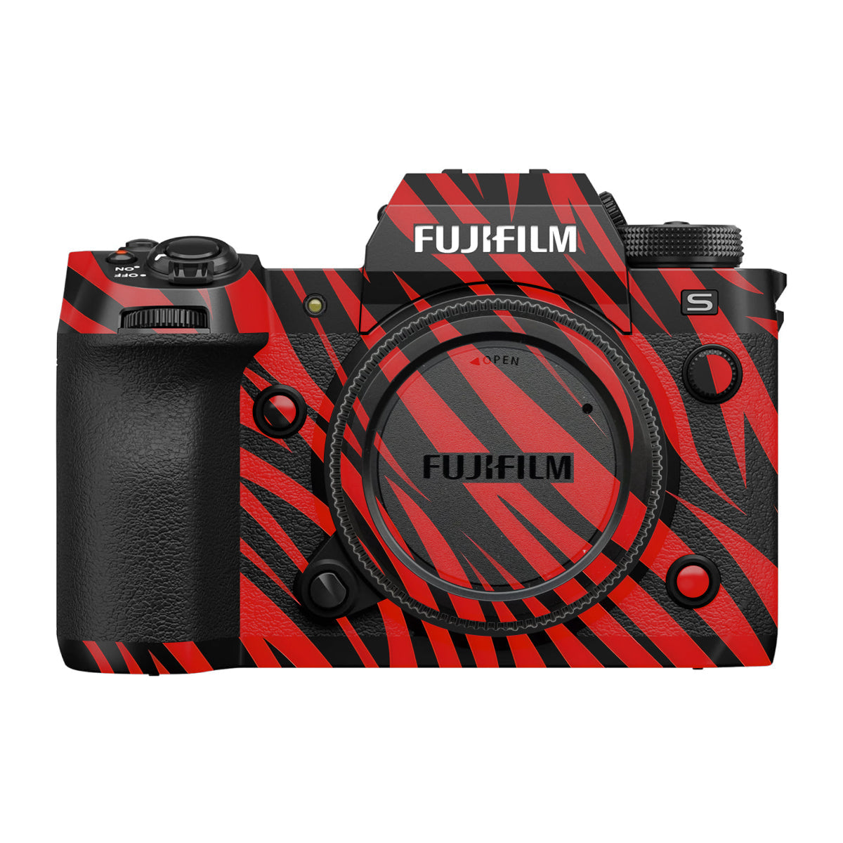 Red and Black Stripes Fujifilm X-H2S Camera Skin