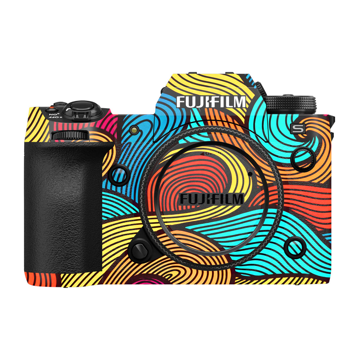 Retro Colorful Doodle Art Pattern Fujifilm X-H2S Camera Skin