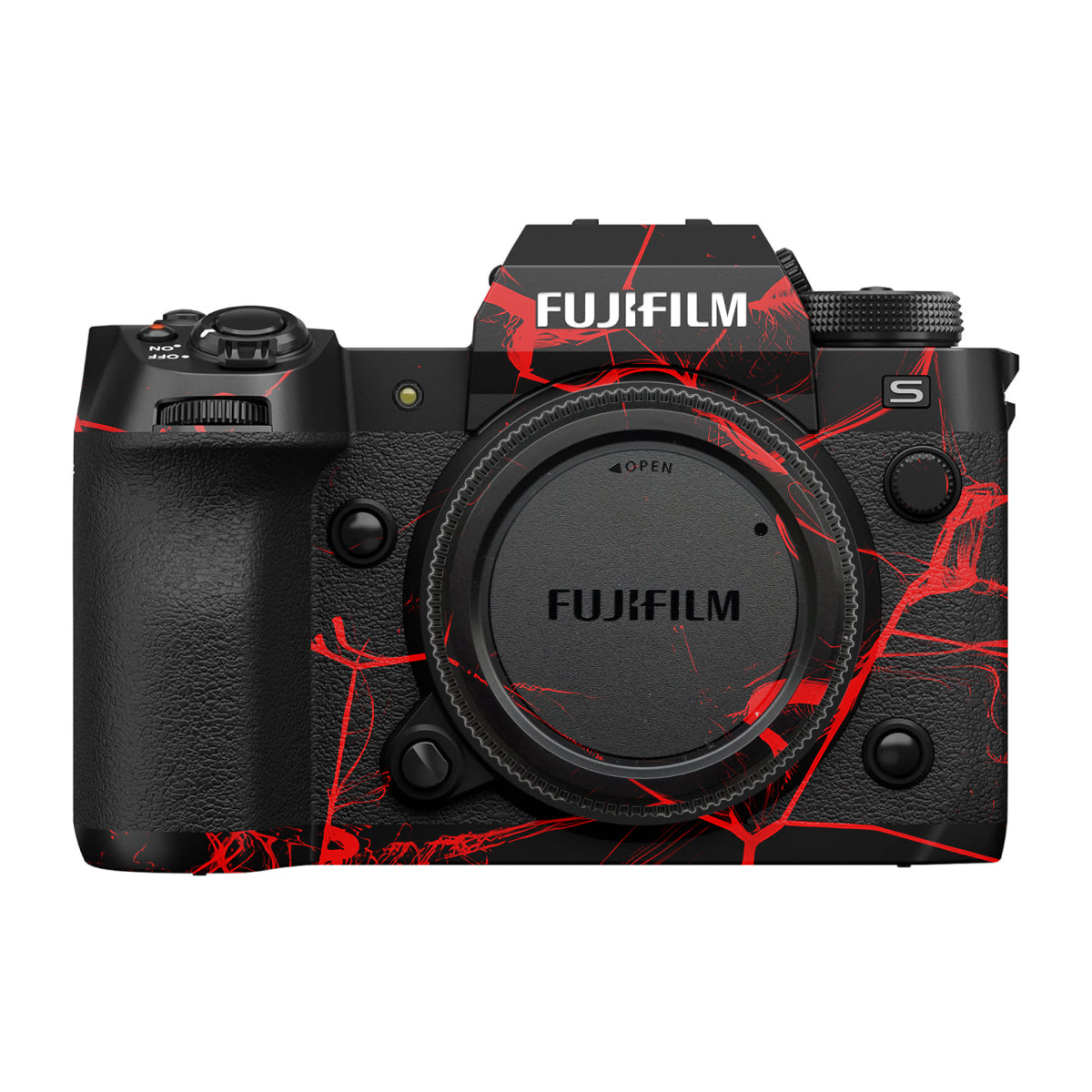 Red Neural Grid Fujifilm X-H2S Camera Skin