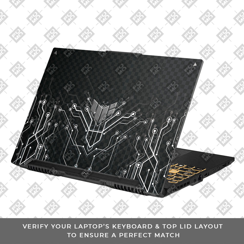 Black Digital Circuit Asus TUF F16 and A16 Laptop Skin