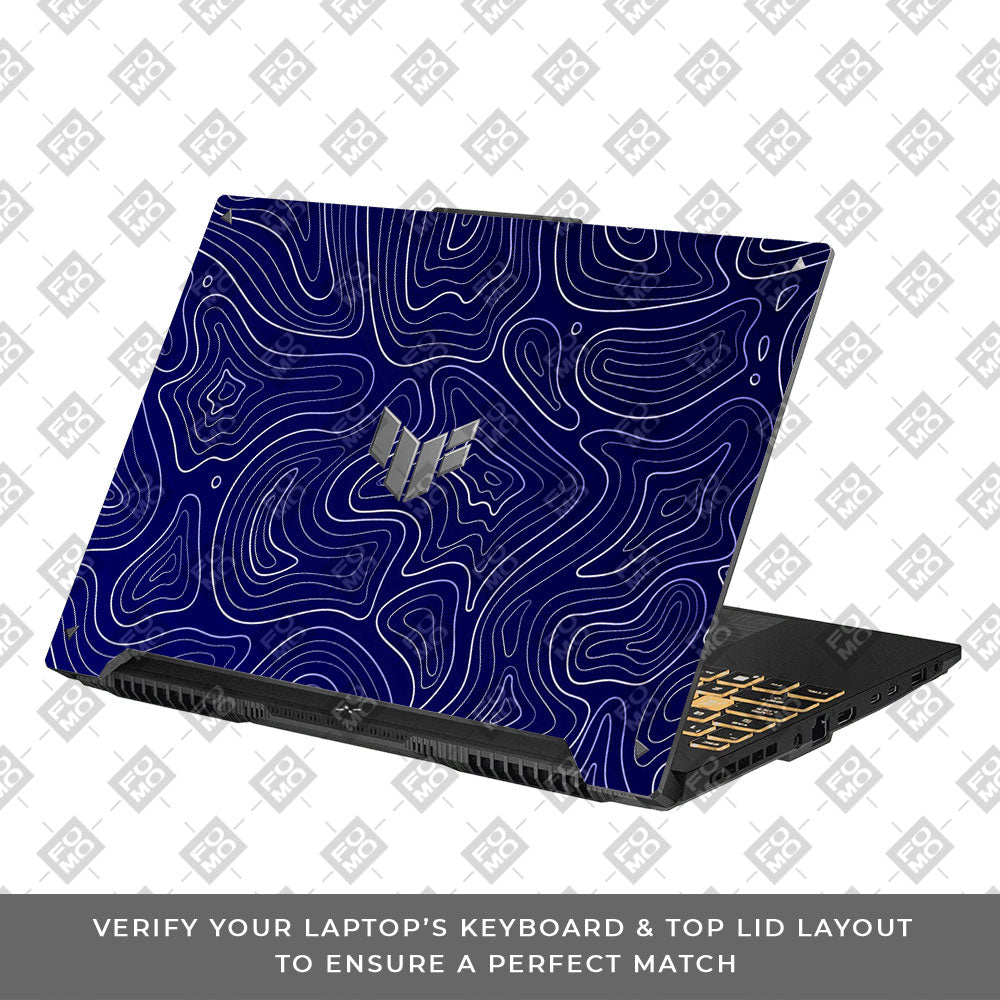 Deep Blue Contour Depths Asus TUF F16 and A16 Laptop Skin