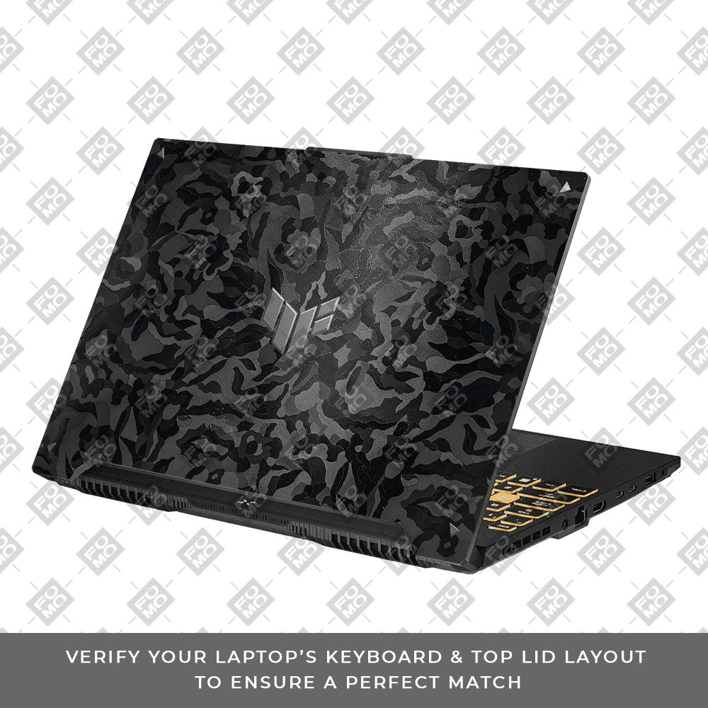 Black Camouflage Asus TUF F16 and A16 Laptop Skin