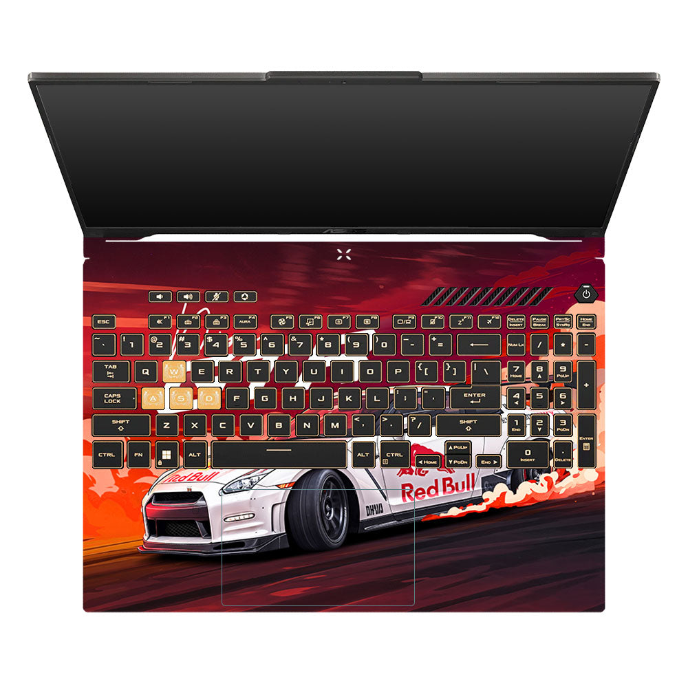 Nissan GTR Red Bull Drift Fury Asus TUF Gaming F16 and TUF Gaming A16 3D Laptop Skin