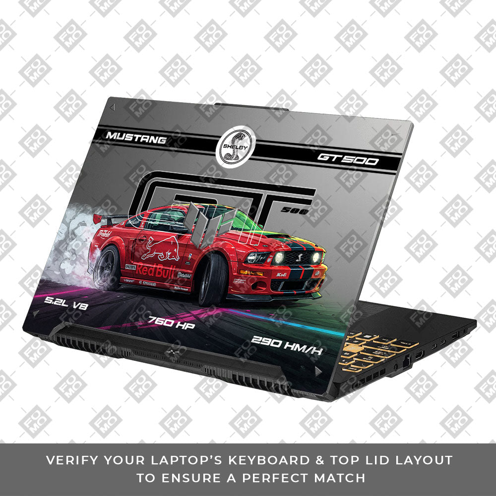 Transparent Shelby GT500 Red Bull Venom Asus TUF F16 and A16 Laptop Skin