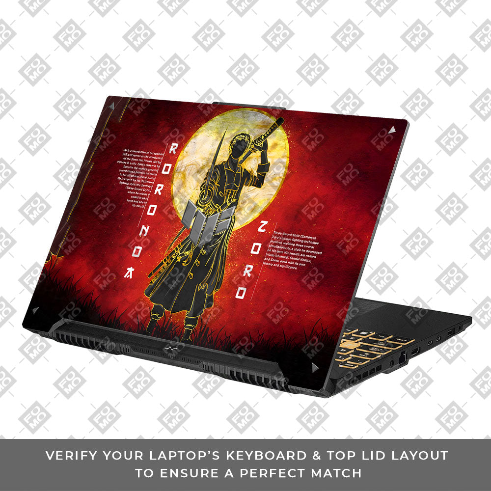Zoro Under Golden Moon Asus TUF F16 and A16 Laptop Skin