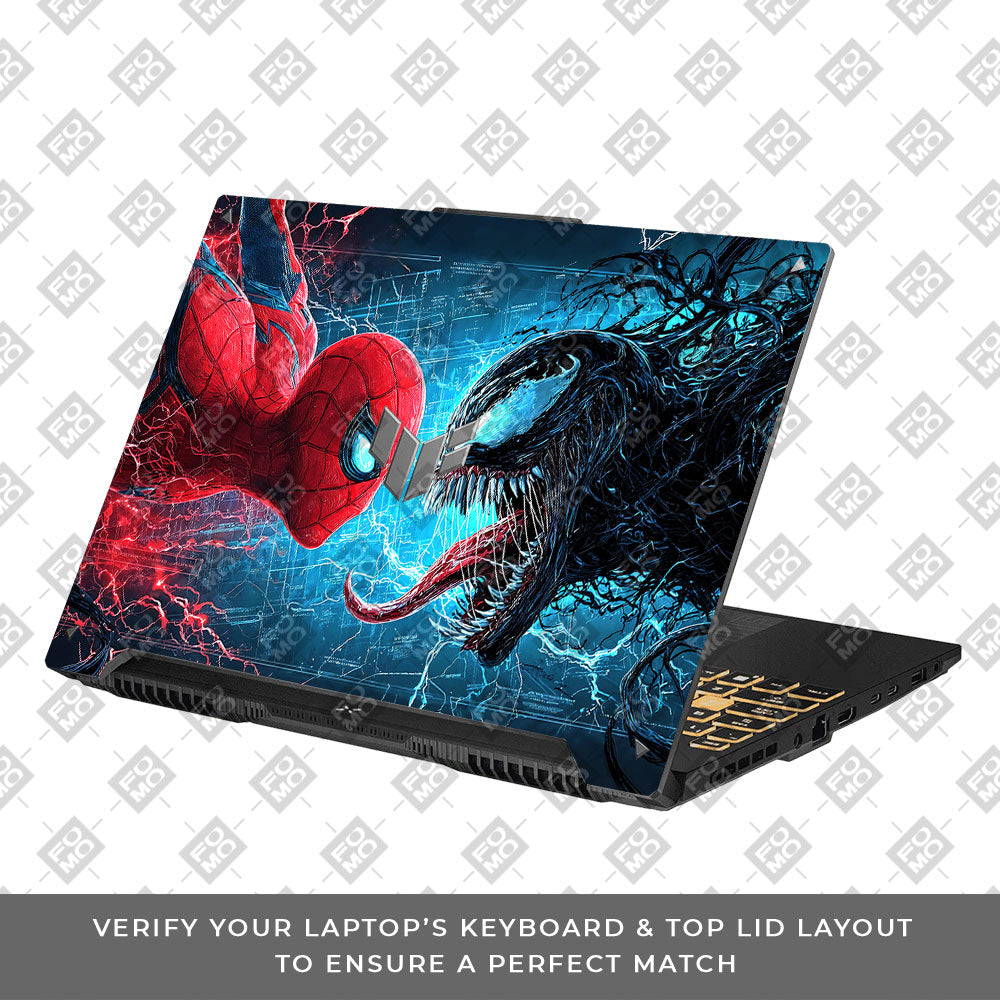 Spiderman vs Venom Showdown Asus TUF F16 and A16 Laptop Skin