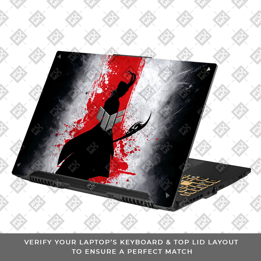 Loki Silhouette Red Strike Asus TUF F16 and A16 Laptop Skin