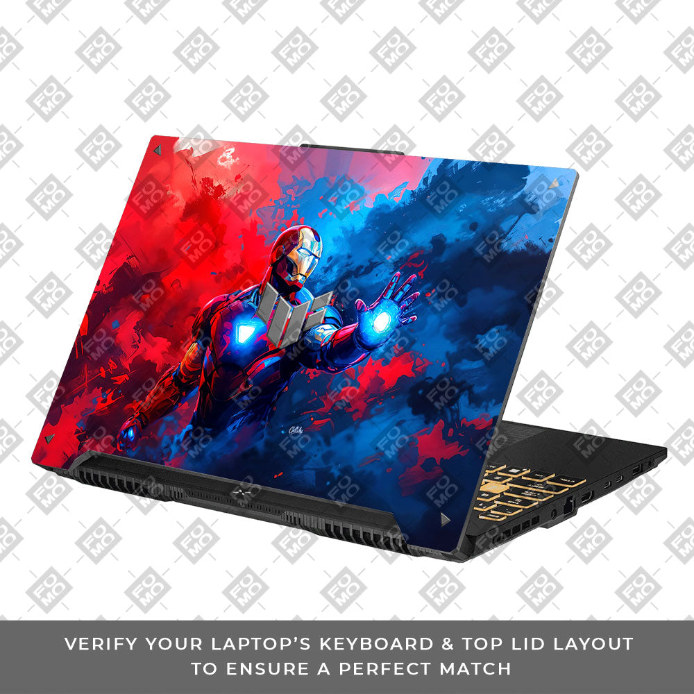 Iron Man Arc Reactor Power Asus TUF F16 and A16 Laptop Skin