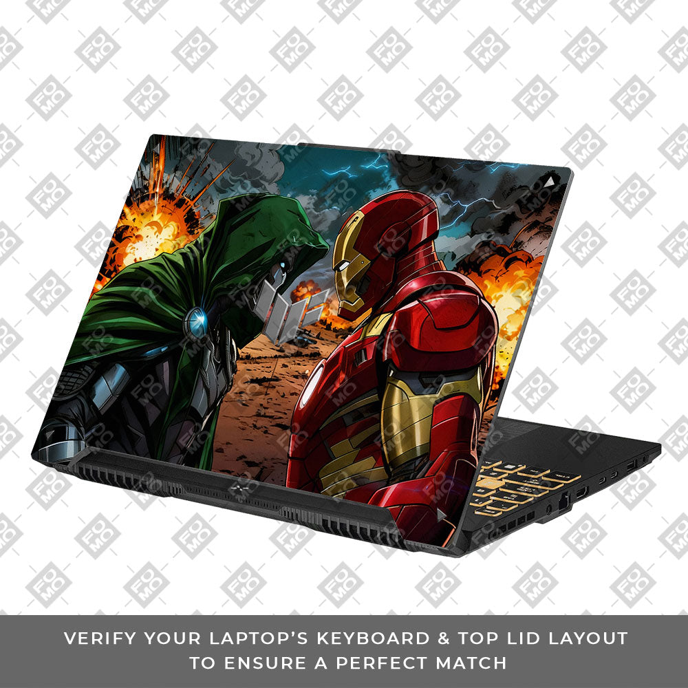 Iron Man vs Doom Asus TUF Gaming F16 and TUF Gaming A16 3D Laptop Skin