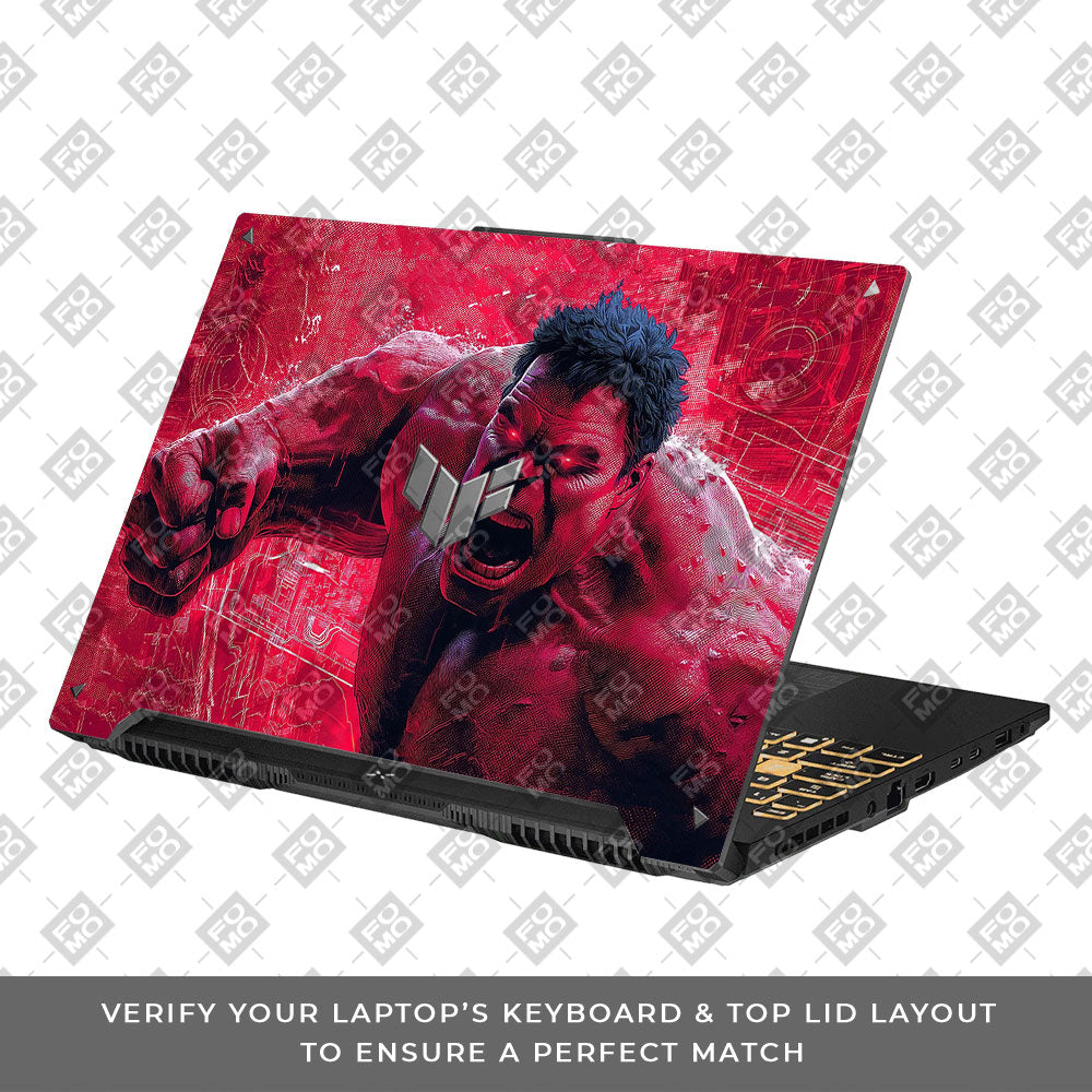 Gamma Rage Red Hulk Asus TUF F16 and A16 Laptop Skin
