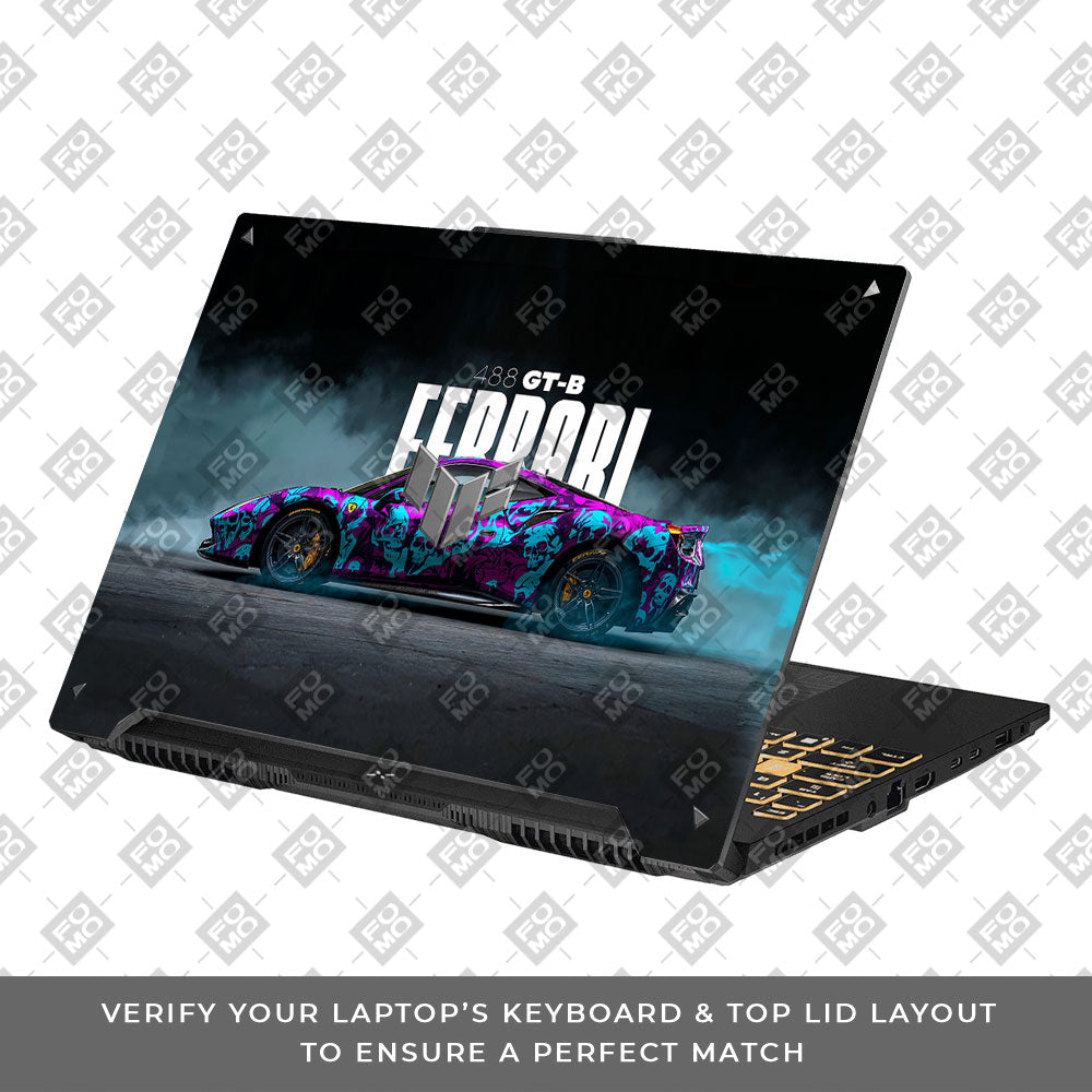 Psycho Drive Ferrari 488 Asus TUF F16 and A16 Laptop Skin