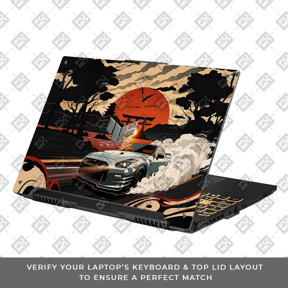 Samurai Rising Sun GTR Asus TUF F16 and A16 Laptop Skin