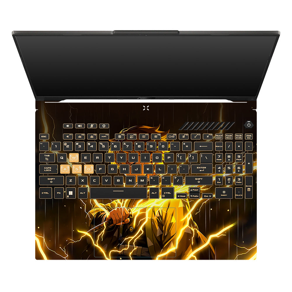 Thunder Soul Lightning Zenitsu Asus TUF Gaming F16 and TUF Gaming A16 3D Laptop Skin