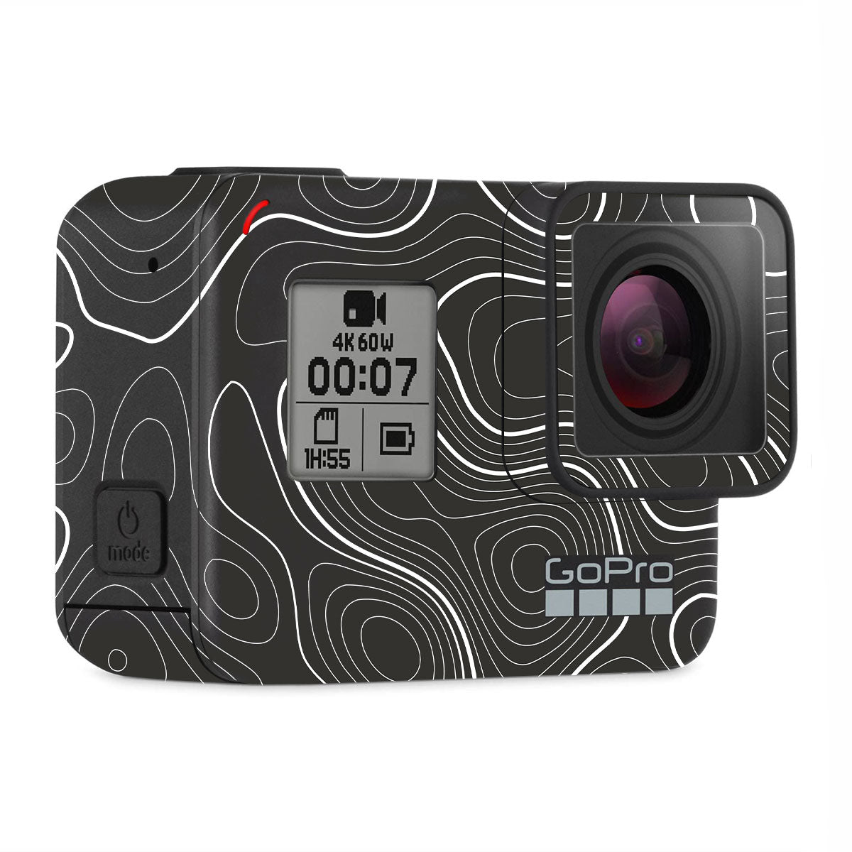 Grayscale Topographic Lines GoPro Hero 7 Camera Skins