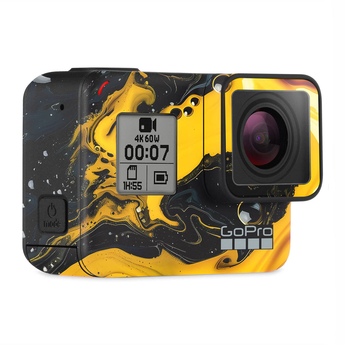Yellow and Black Paint Swirls GoPro Hero 7 Camera Skins