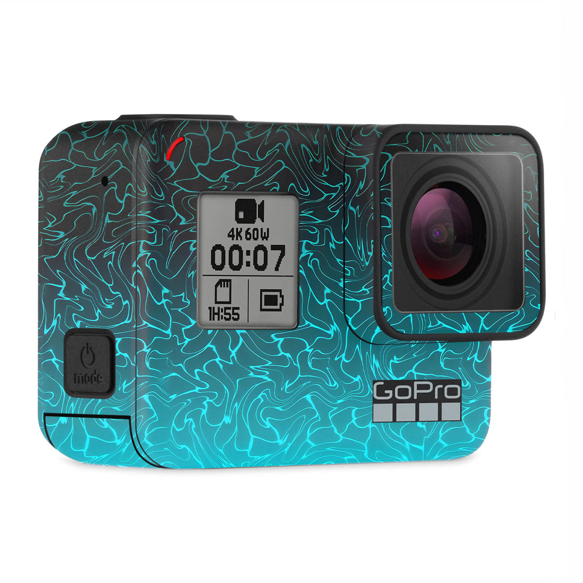 Cyan Blue to Black Gradient GoPro Hero 7 Camera Skins