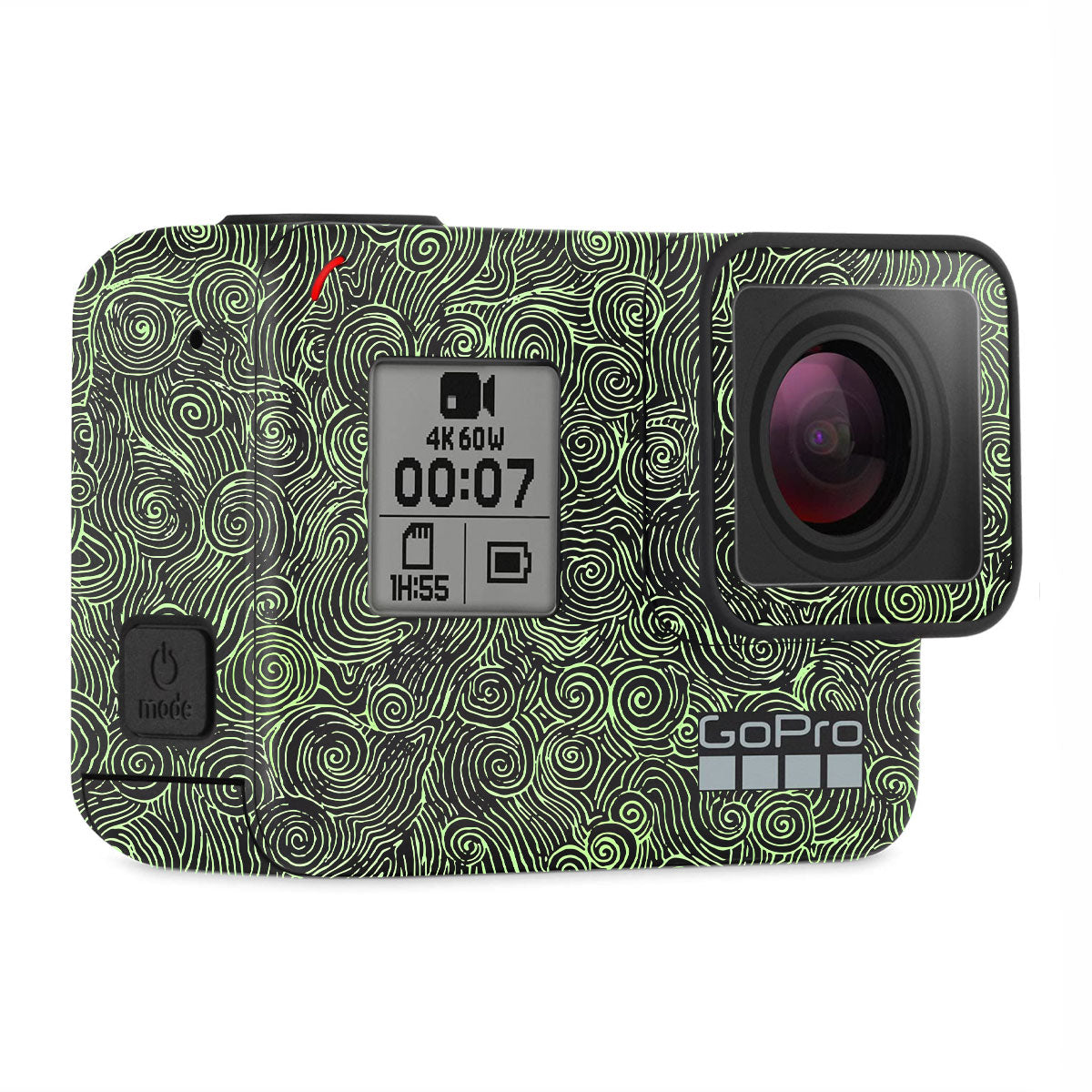 Green Spirals GoPro Hero 7 Camera Skins