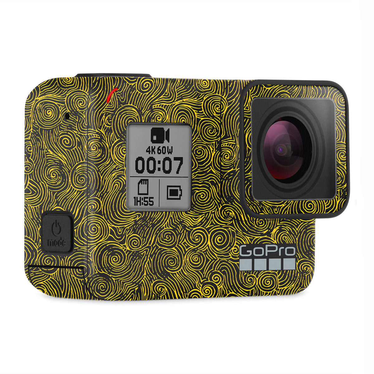 Yellow Spirals GoPro Hero 7 Camera Skins