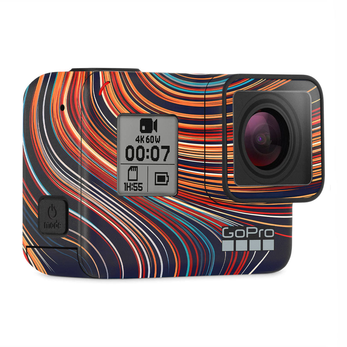 Retro Abstract Striped Swirl GoPro Hero 7 Camera Skins