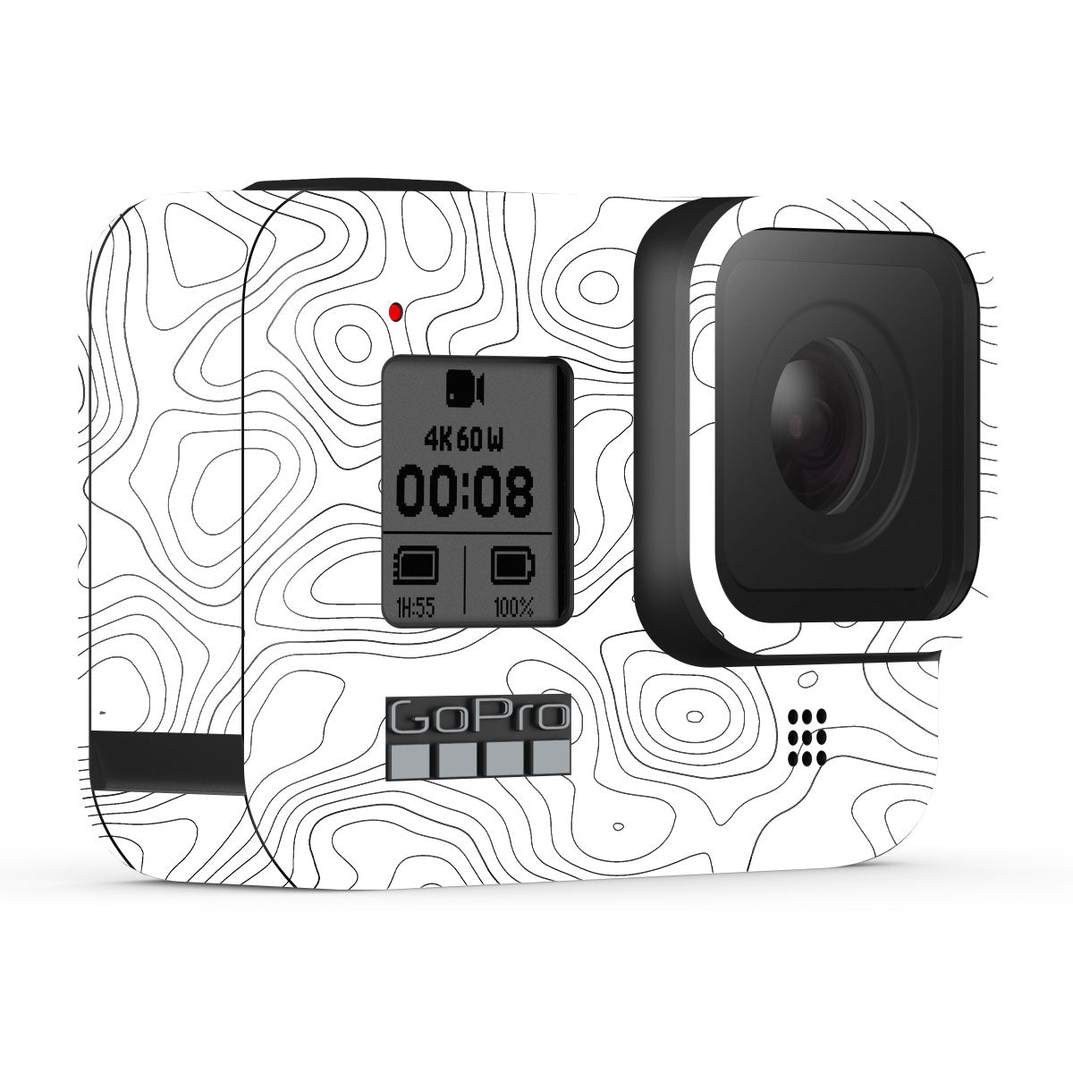 White Contour Design GoPro Hero 8 Camera Skins