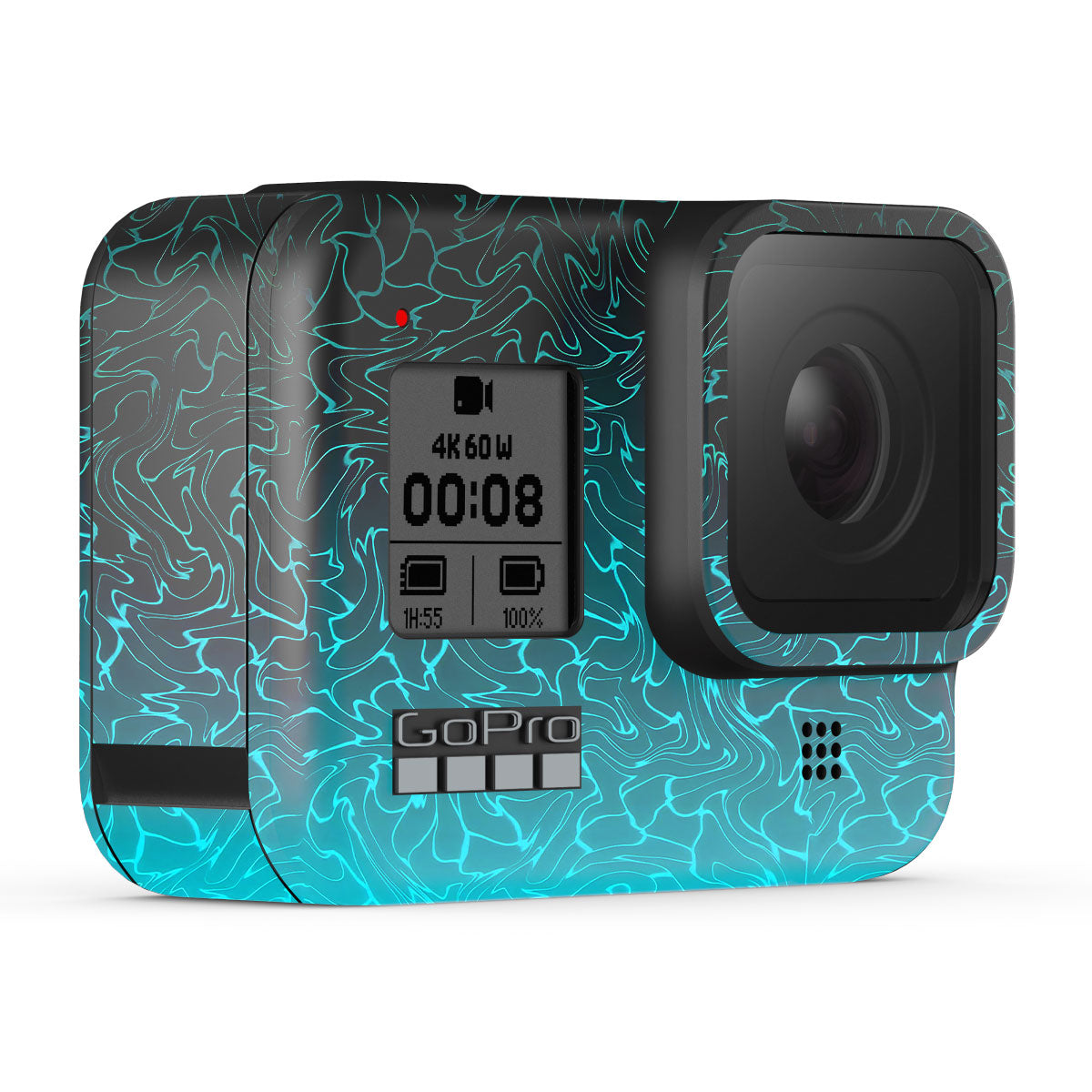 Cyan Blue to Black Gradient GoPro Hero 8 Camera Skins