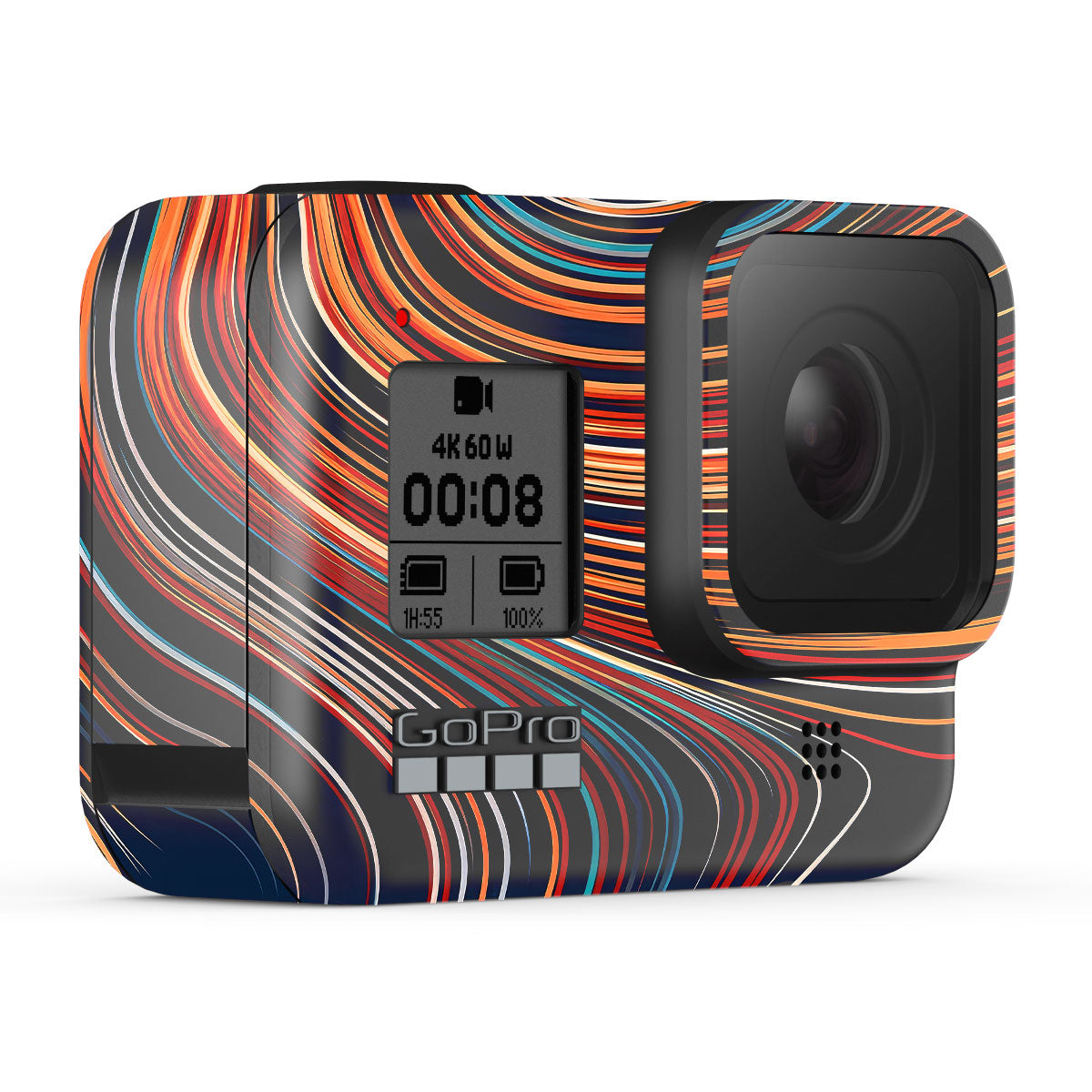 Retro Abstract Striped Swirl GoPro Hero 8 Camera Skins