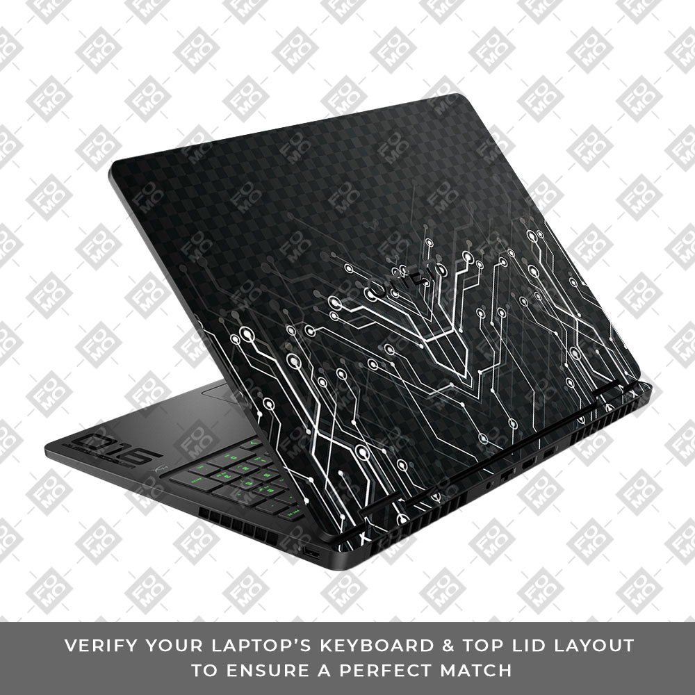 Black Digital Circuit HP Omen Gaming 16 2025, 2026 Laptop Skin