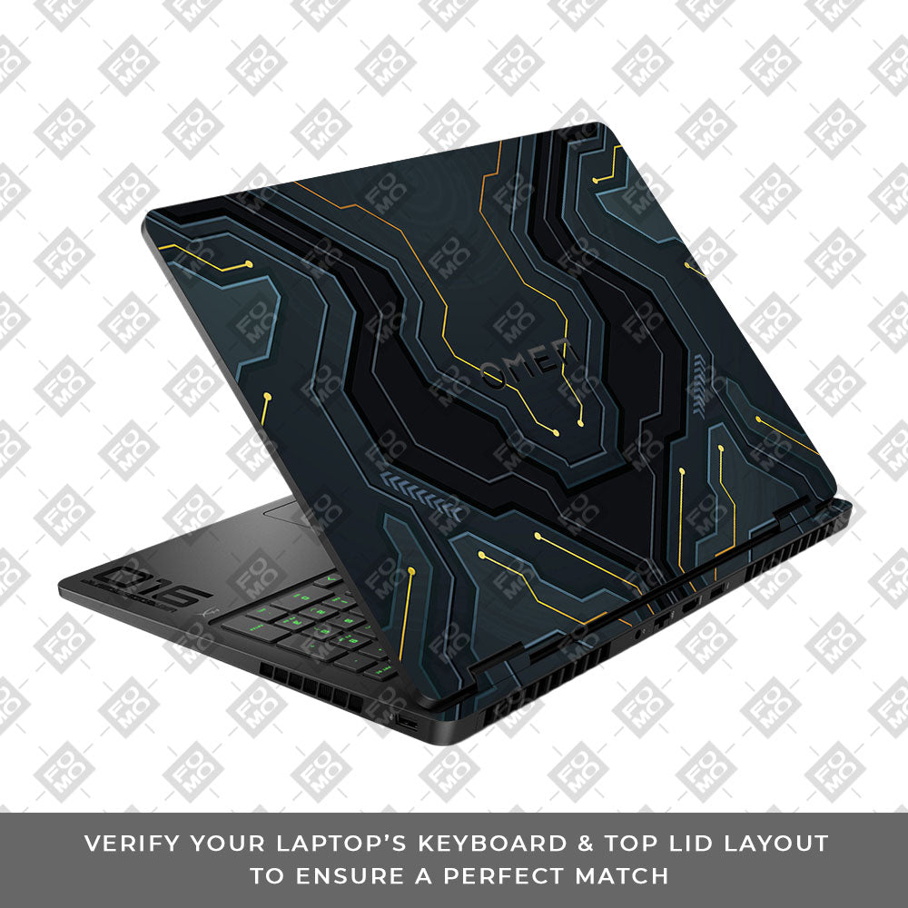 Futuristic Techno HP Omen Gaming 16 2025, 2026 Laptop Skin