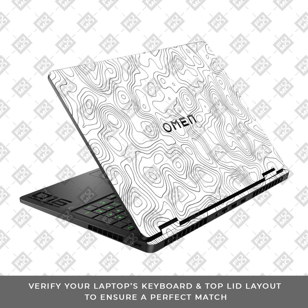 White Contour Design HP Omen Gaming 16 2025, 2026 Laptop Skin