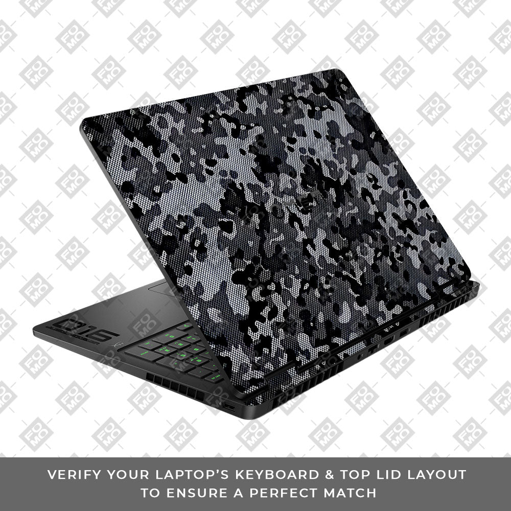 Stealth Grey Camo HP Omen Gaming 16 2025, 2026 Laptop Skin