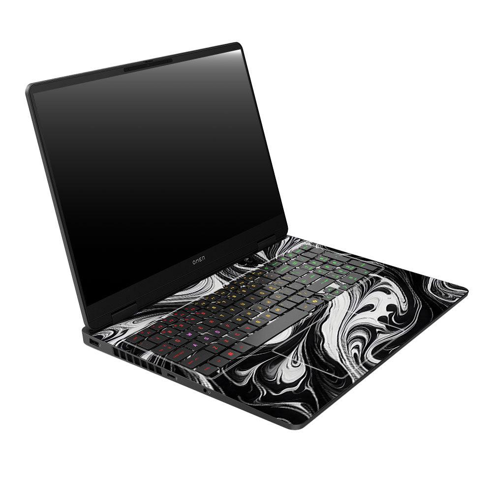 Black and White Marble HP Omen Gaming 16 2025, 2026 Laptop Skin