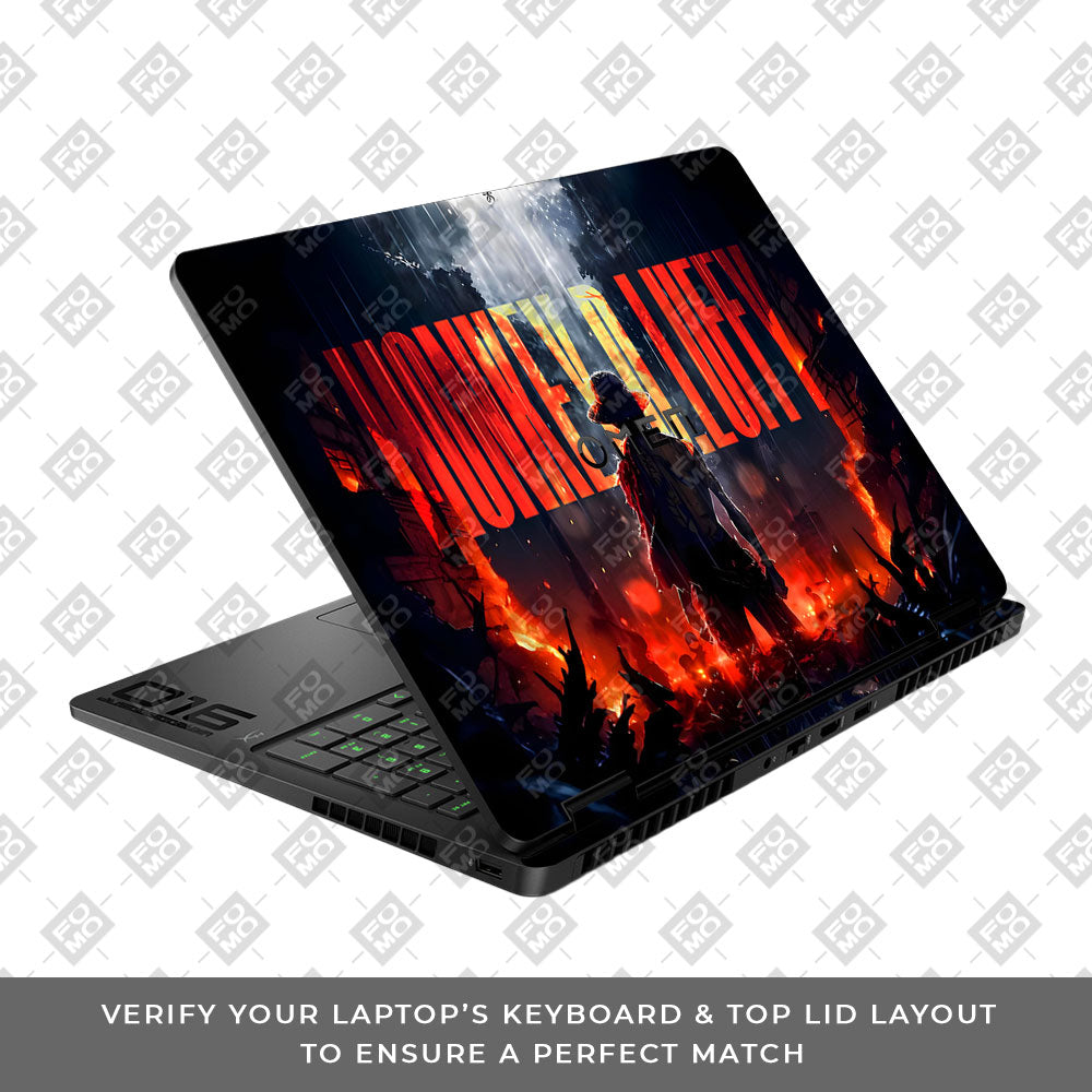 Monkey D. Luffy Blazing Red HP Omen Gaming 16 2025, 2026 Laptop Skin