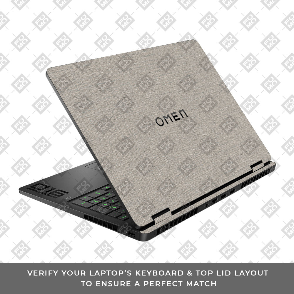 Textured Fabric Grey HP Omen Gaming 16 2025, 2026 Laptop Skin