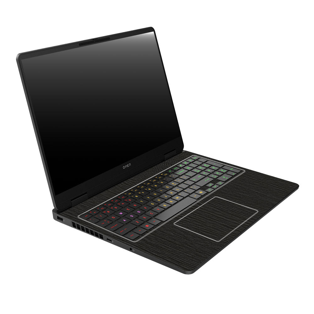 Textured Black Wood HP Omen Gaming 16 2025, 2026 Laptop Skin
