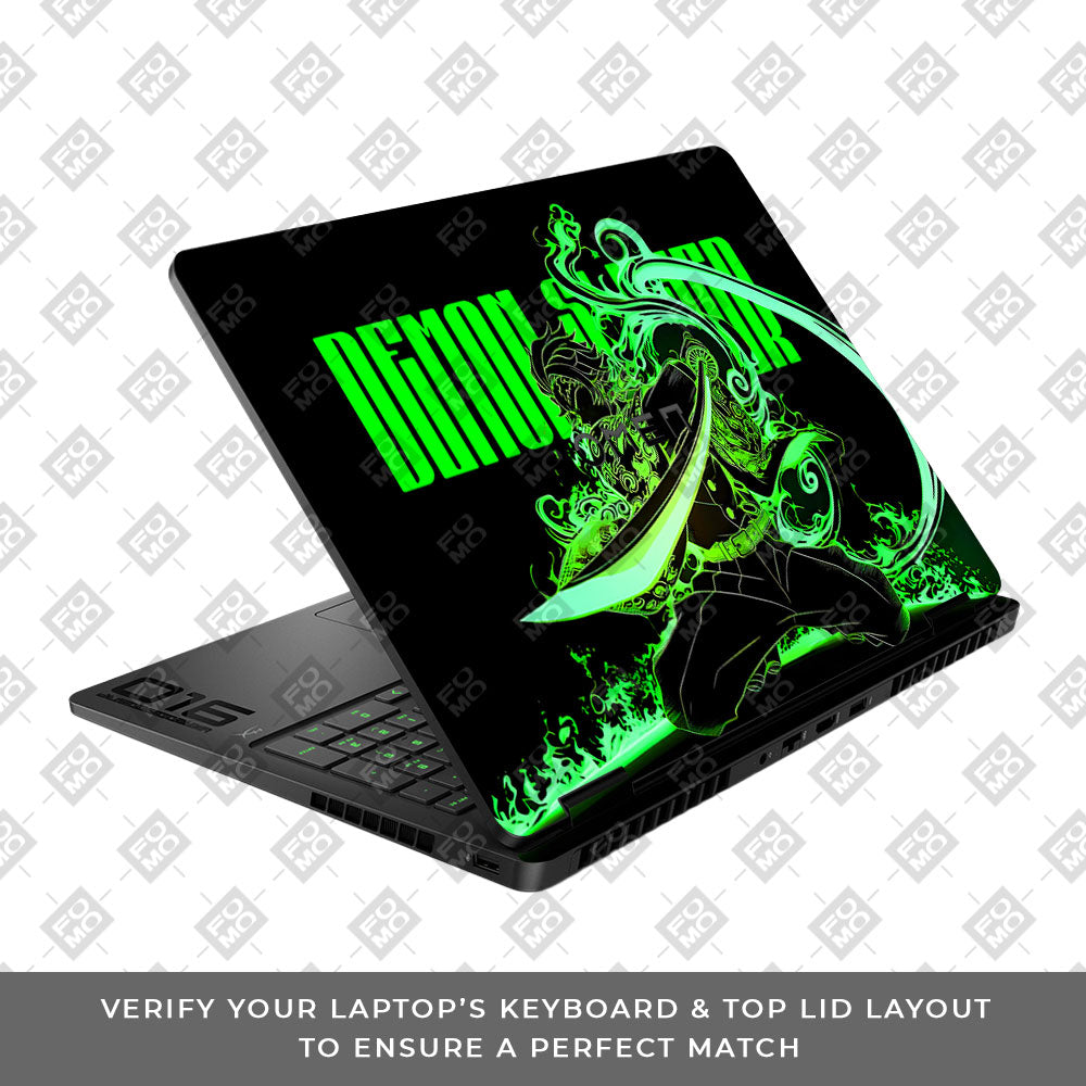Tanjiro Green Flame Dance HP Omen Gaming 16 2025, 2026 Laptop Skin