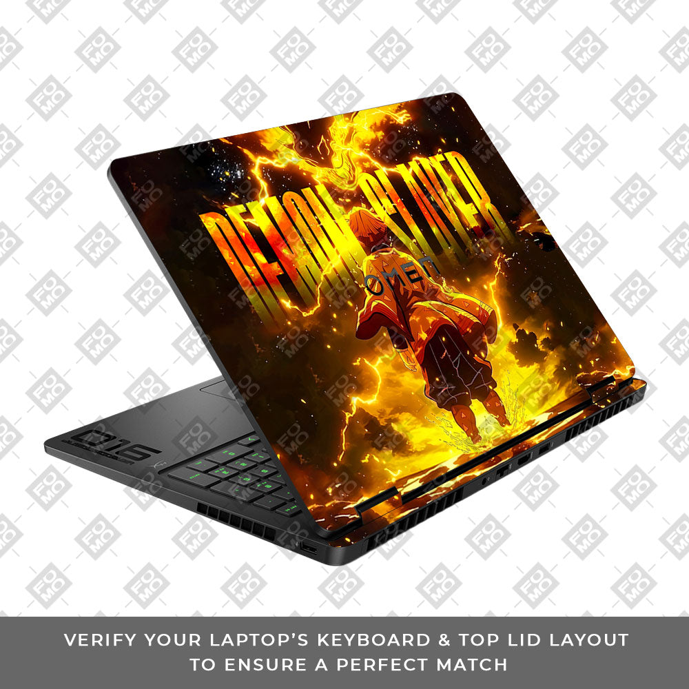Zenitsu Lightning Strike HP Omen Gaming 16 2025, 2026 Laptop Skin