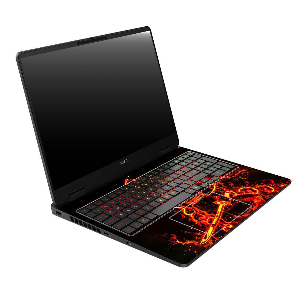 Blazing Anime Swordsman HP Omen Gaming 16 2025, 2026 Laptop Skin