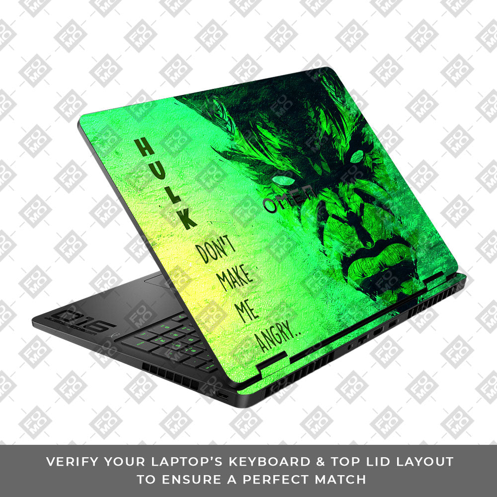 Hulk Don't Make Me Angry HP Omen Gaming 16 2025, 2026 Laptop Skin