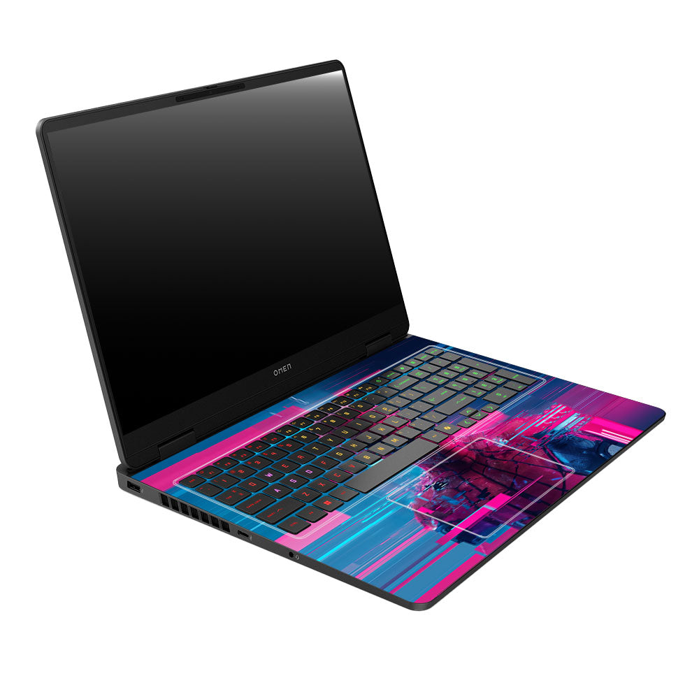 Glitch Spider Neon Web HP Omen Gaming 16 2025, 2026 Laptop Skin