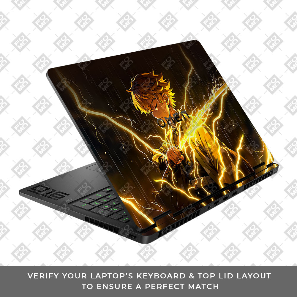 Thunder Soul Lightning Zenitsu HP Omen Gaming 16 2025, 2026 Laptop Skin