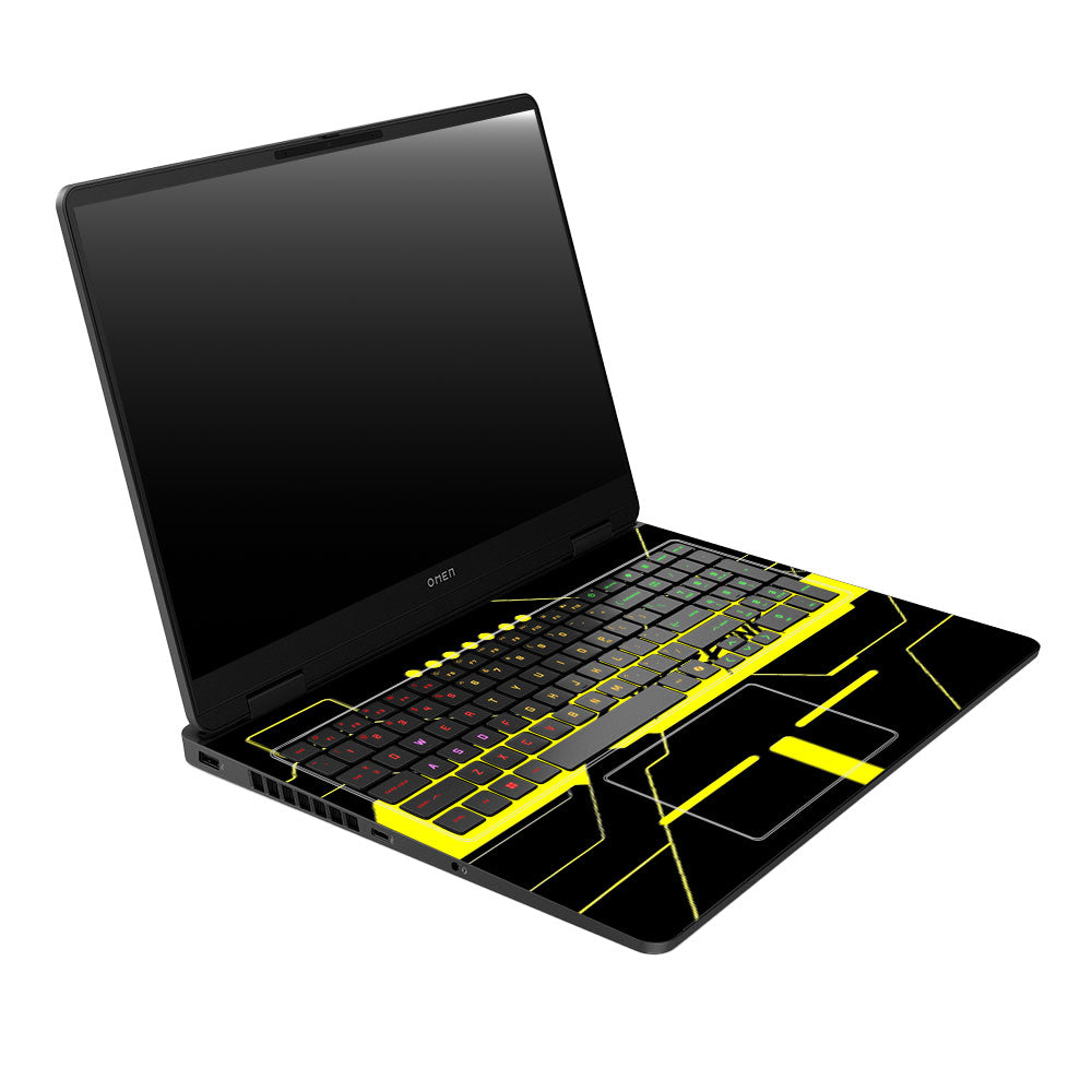 Cyberpunk Yellowline Grid HP Omen Gaming 16 2025, 2026 Laptop Skin