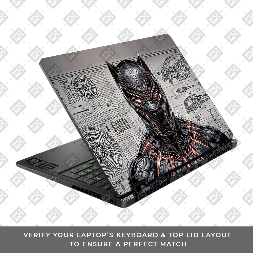 Black Panther Vibranium Tech HP Omen Gaming 16 2025, 2026 3D Laptop Skin