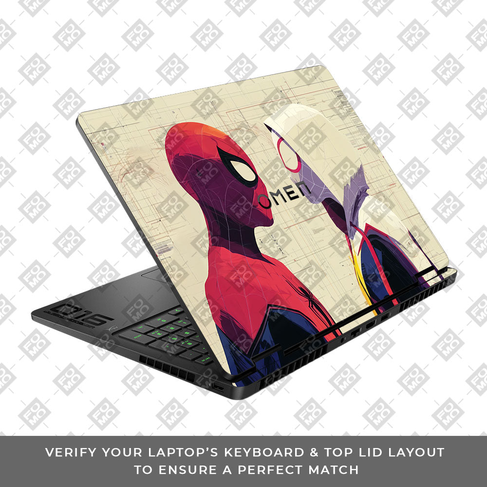 Spider Man X Spider Gwen HP Omen Gaming 16 2025, 2026 Laptop Skin