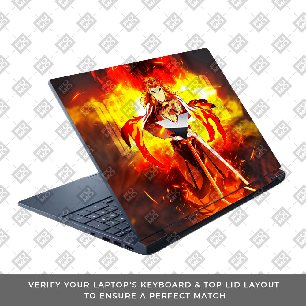 Flame Hashira Rengoku HP Victus Laptop Skin